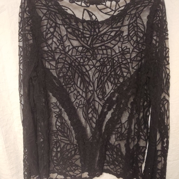 Capri black leaf design lace Size M - Picture 8 of 11